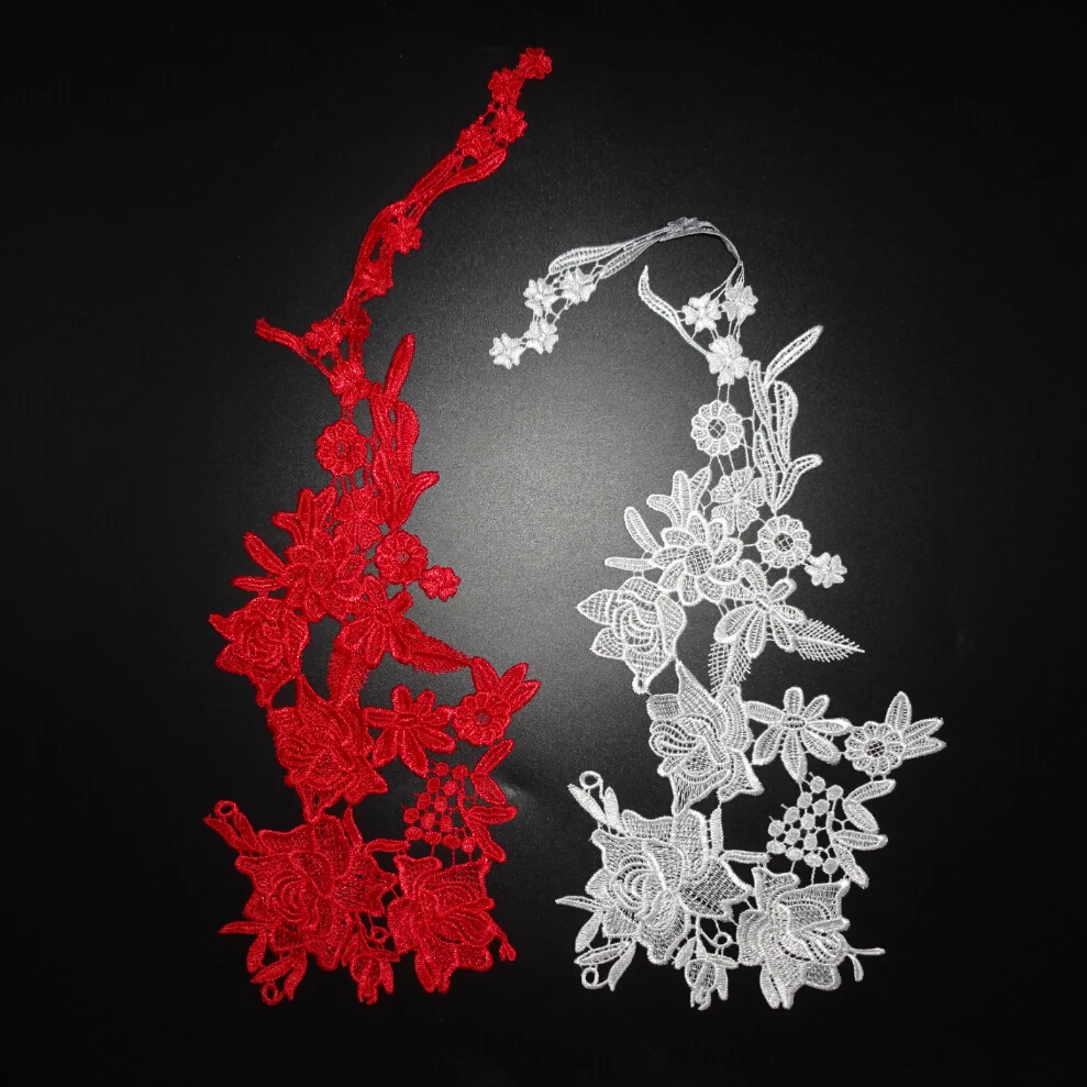 5 pair red ivory tcnuh patch cloth lace flower venice lace 5 pair red ivory tcnuh patch cloth lace flower venice lace