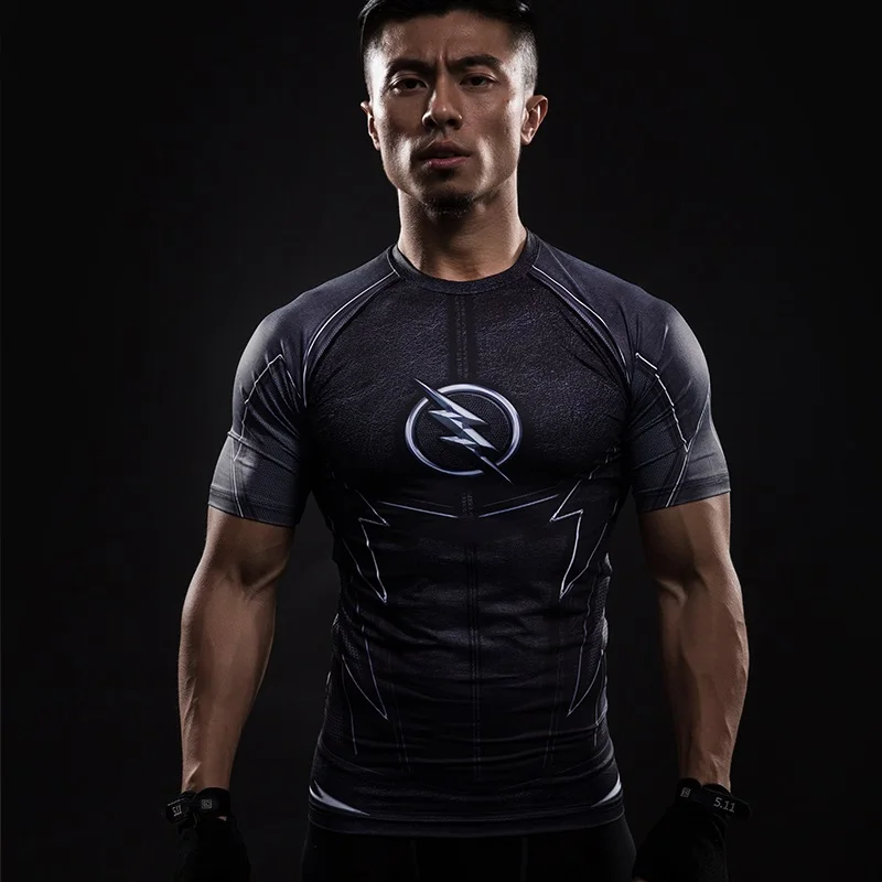 

Miracle Flash Compression Shirt Captain America Gym MMA T-Shirt Men's Short Sleeve Top Football Suit Running Tight T-Shirt