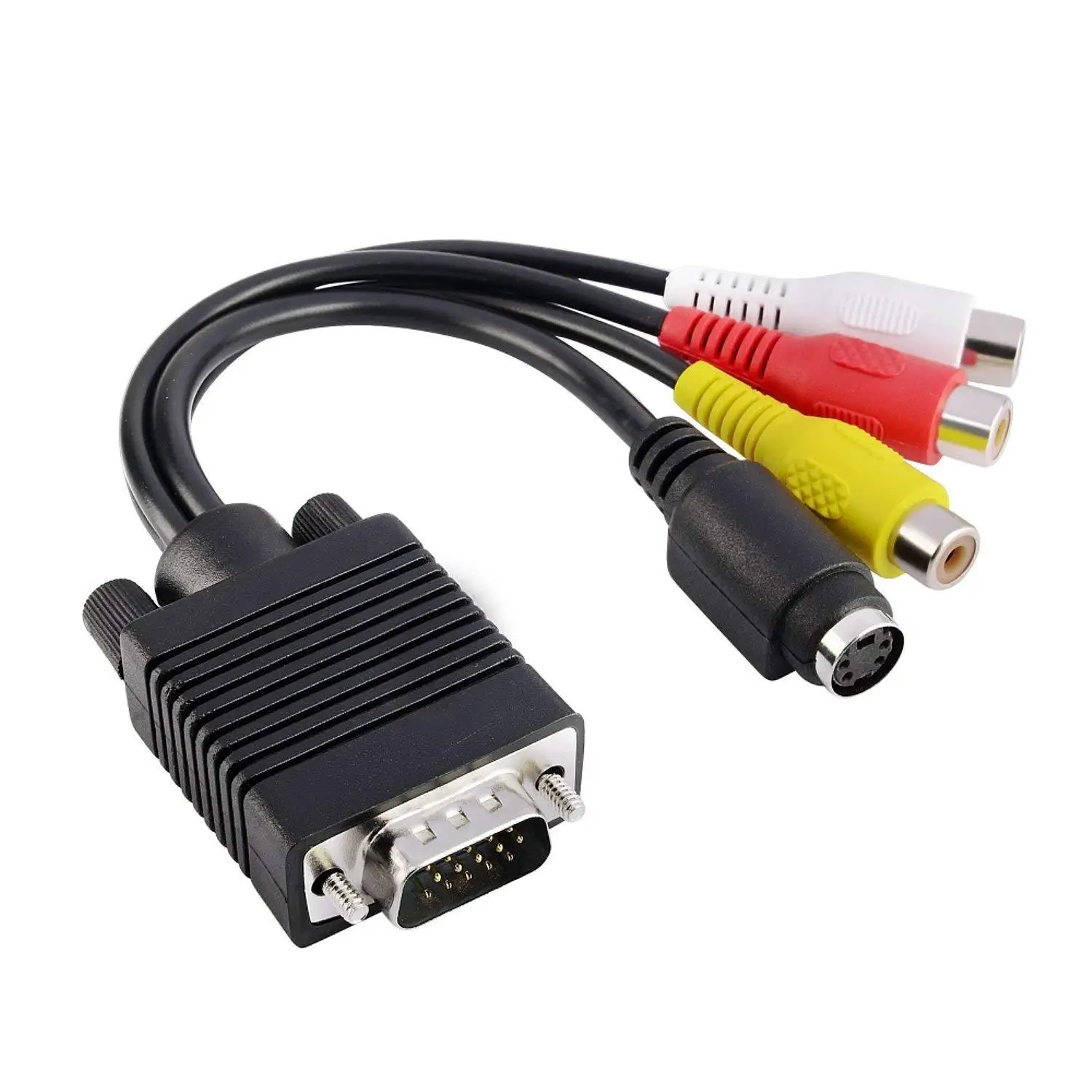 

VGA turn s terminal transfer wiring VGA turn AV VGA turn s-video terminal conversion line Lotus Head 3RCA