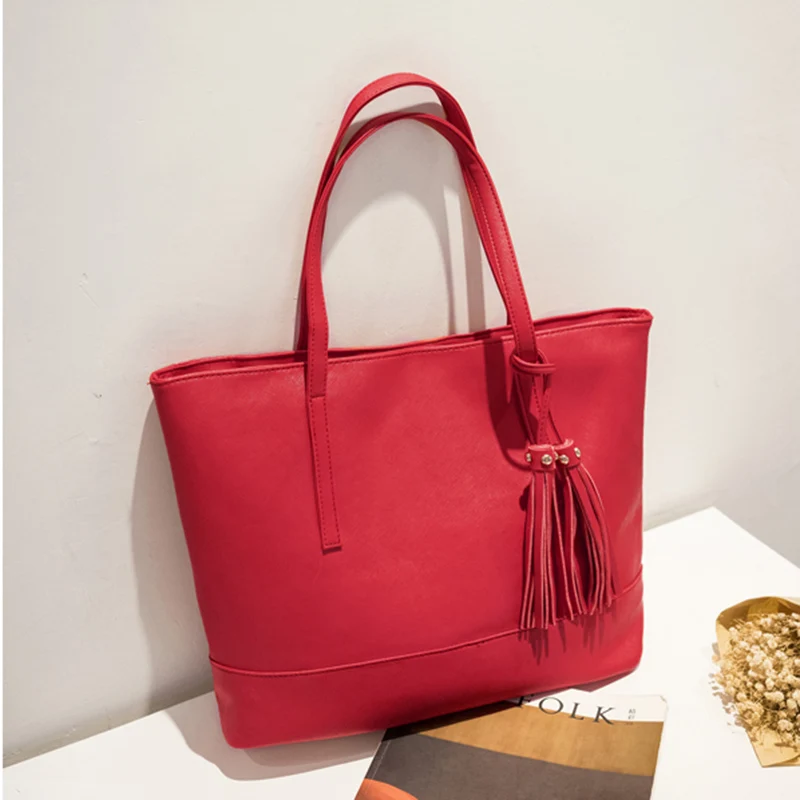 

Women Shoulder Bags 2018 Fashion Women Handbags Oil Wax Leather Large Capacity Tote Bag Casual Pu Leather bag