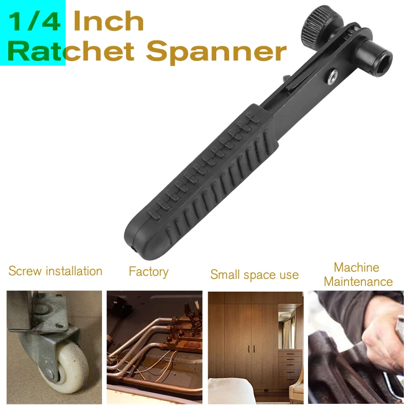 

Mini 1/4 Inch Ratchet Spanner Wrench Rod Snap On Pole Socket Screwdriver For Garage Hand Tools Quick effort ratchet wrench