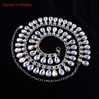 

Luxury Rhinestone Chain Belt For Women Dance Belly Chain Jewelry Belly Dance Accessories Silver Designer Metal Waist Belts