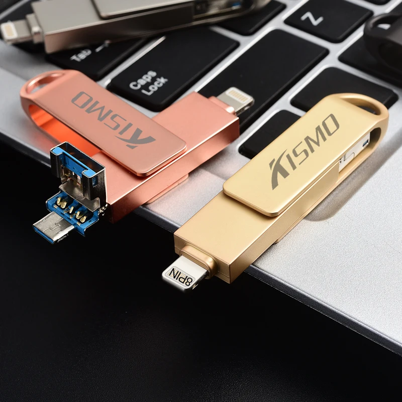 Флэш накопитель Kismo USB3.0 OTG карта памяти Mirco USB ios флеш для iPhone 8 7 6 Plus 5S ipad Air Mini S6 S7