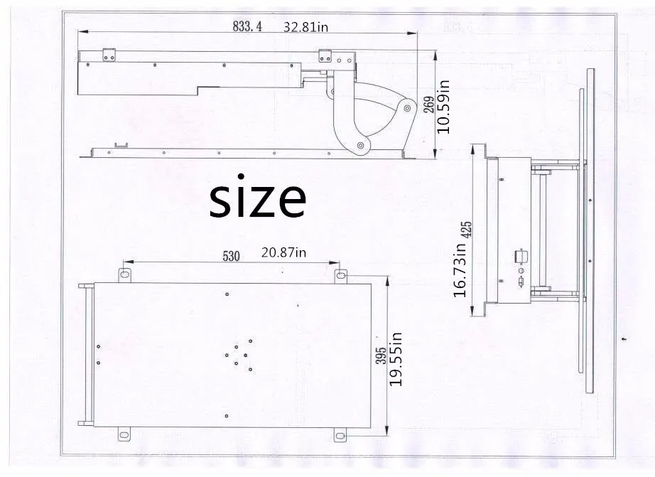 32 to 55 inch LCD TV smallpox tumbler turn inward