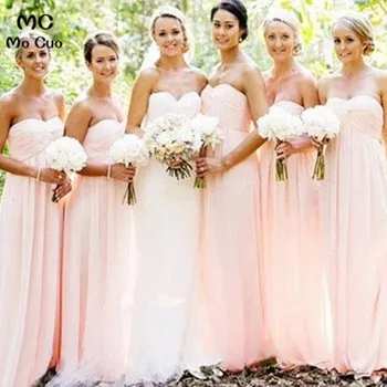 

In Stock Ready 2019 Cheap Promotion Bridesmaid Dresses Maid of Honer Pleated Chiffon Long Bridesmaid Dress for women
