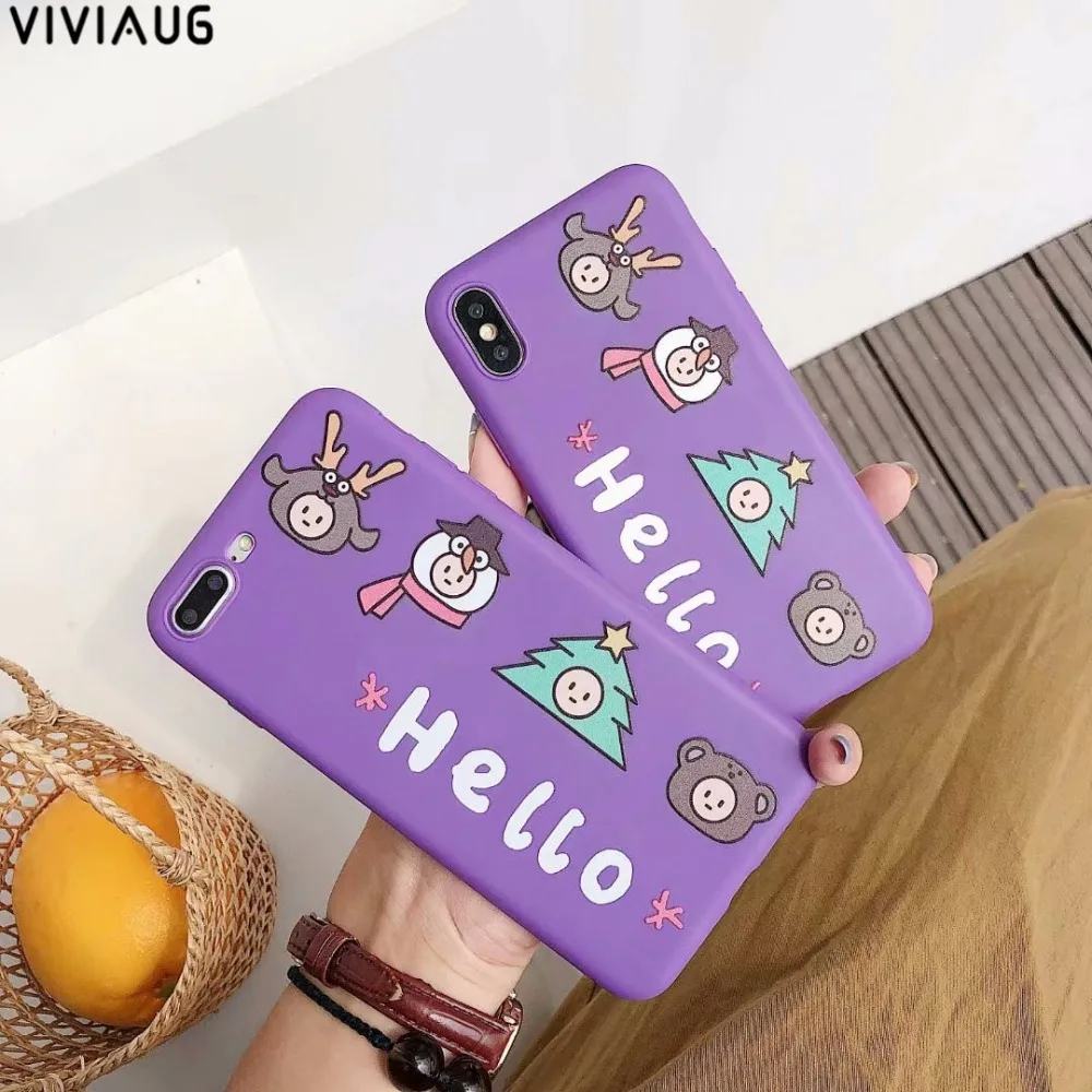 Fashion Solid Color Phone Case For iphone X XS MAX XR iphone7 6 8 Plus Vintage Purple Animal Back Cover Soft Cases Capa | Мобильные