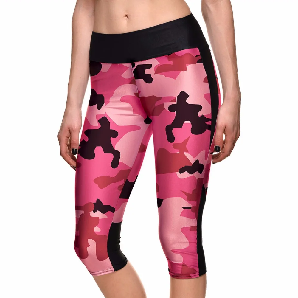 

4 Patterns Camouflage Women Capris Pants Red Green Colors Summer Capris Elastic S To 4xL Plus Size Trousers