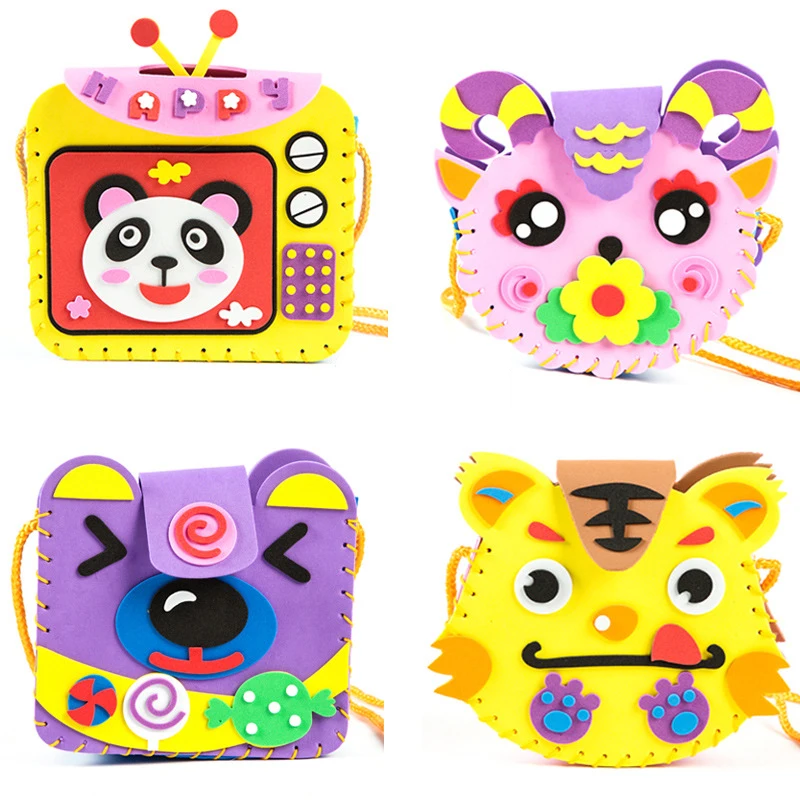

Sweetie Animals Soft Building Blocks Toys Cat Tiger 3D DIY Sewing Bag Educational Assembly Puzzle Gift for Kids Drop Shipping