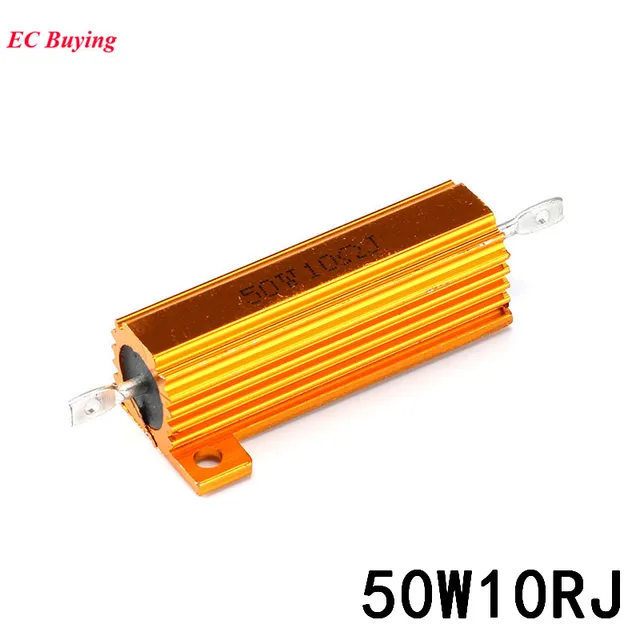 RX24 50W 10R Metal Aluminum Case High Power Heatsink Resistor Golden