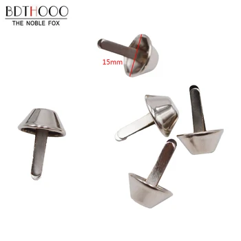 

20pcs/lot 15mm Metal Crafts Purse Feet Rivets Studs Pierced for Leather Purse Handbag Fashion Rivets Bag DIY Bottom Screw