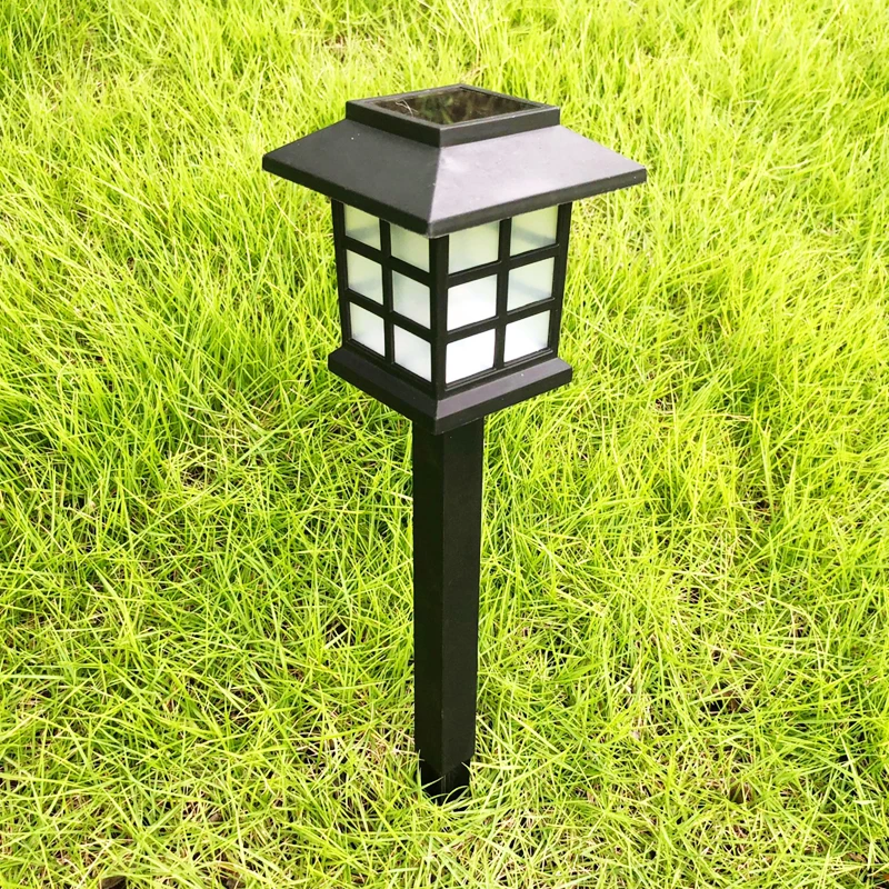 Outdoor Solar Powered Garden Pathway Street Light Sensor Retro Palace Lantern House Solar Lamp Waterproof with Solar Panel Light (1)