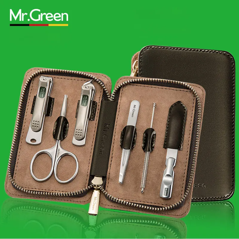 

MR.GREEN 6 in 1 Nail Clipper Kit With Case Nail Care Set Pedicure Cutters Scissor Tweezers Knife Professional Manicure Set Tools