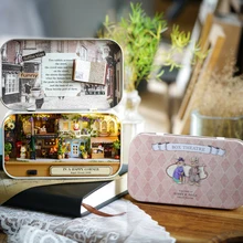 DIY кукольный домик, деревянный кукольный домик, миниатюрная мебель, ностальгическая тема, миниатюрная сцена, разгуливается зимой Q005# E