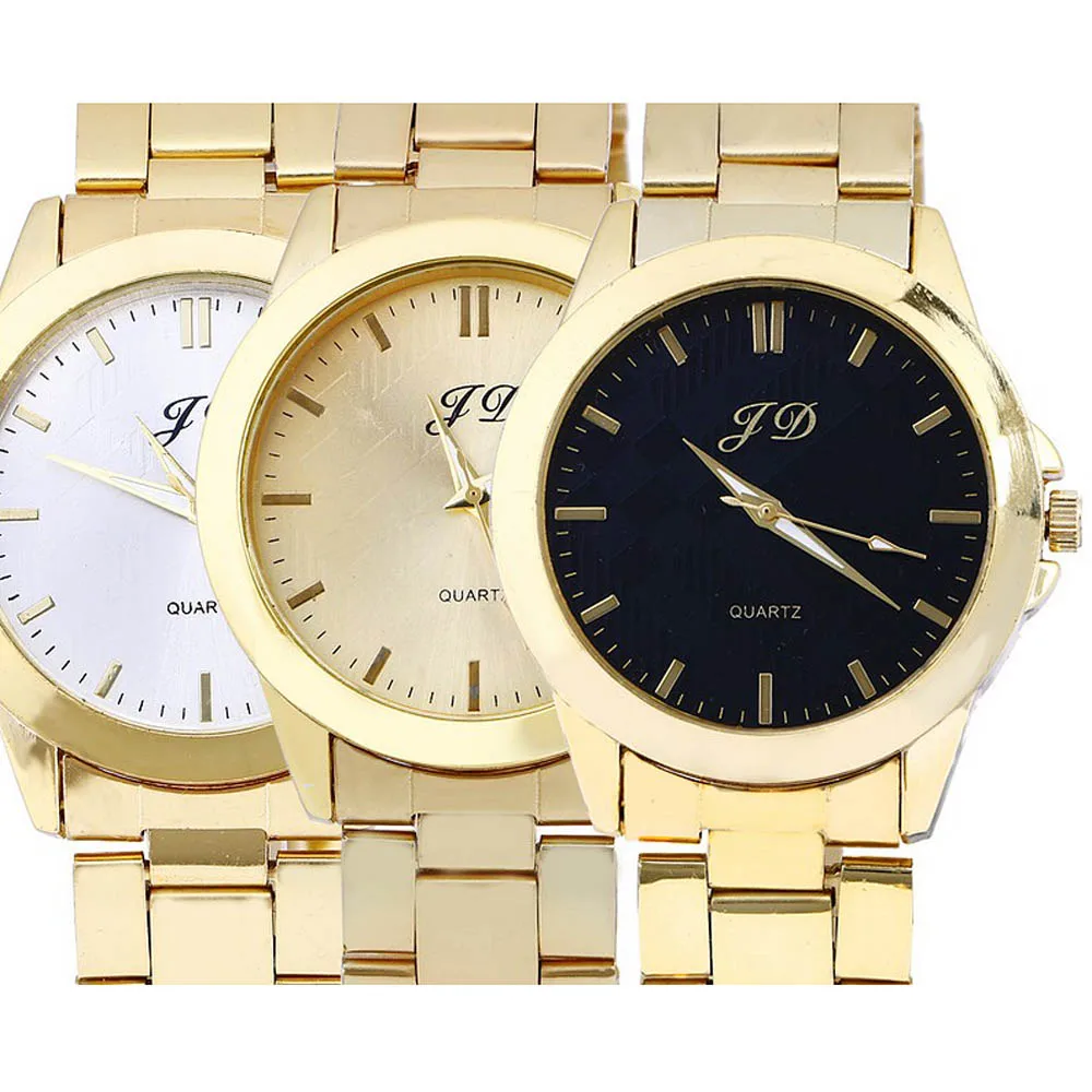 

watches men luxury brand wristwatches fashionable Men Gold Classic Analog Quartz Stainless Steel Wrist Watch D25