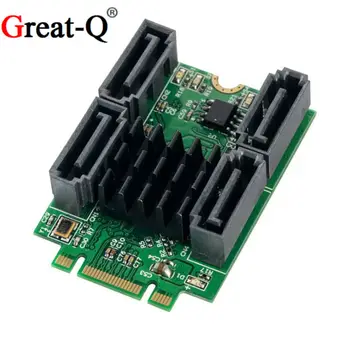 

pcie m2 pci express M.2 B + M Key slot to 4 Port SATA 6G pci-e Adapter Marvell 88SE9235 chipest