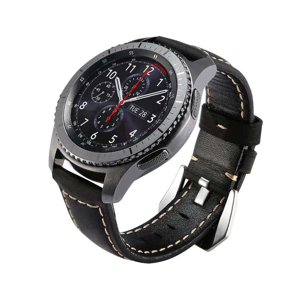 Кожаный ремешок для samsung Galaxy watch 46 мм ремешок gear s3 Frontier ремешок браслет 22 мм huawei часы GT ремешок gear S 3 Классический 46