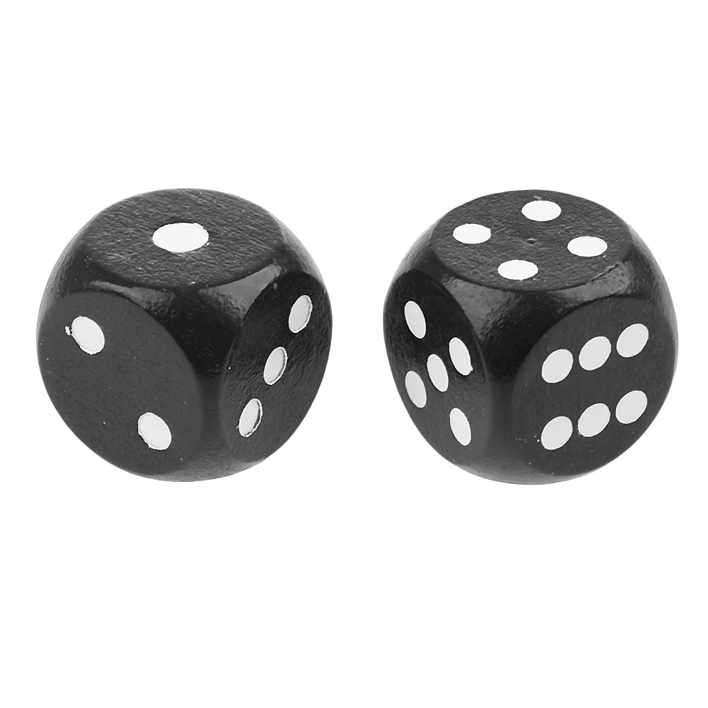 MagiDeal 10Pieces Wooden Dice D6 Six Sided Dotted Dice for Dungeons and DragonsTable Board Games