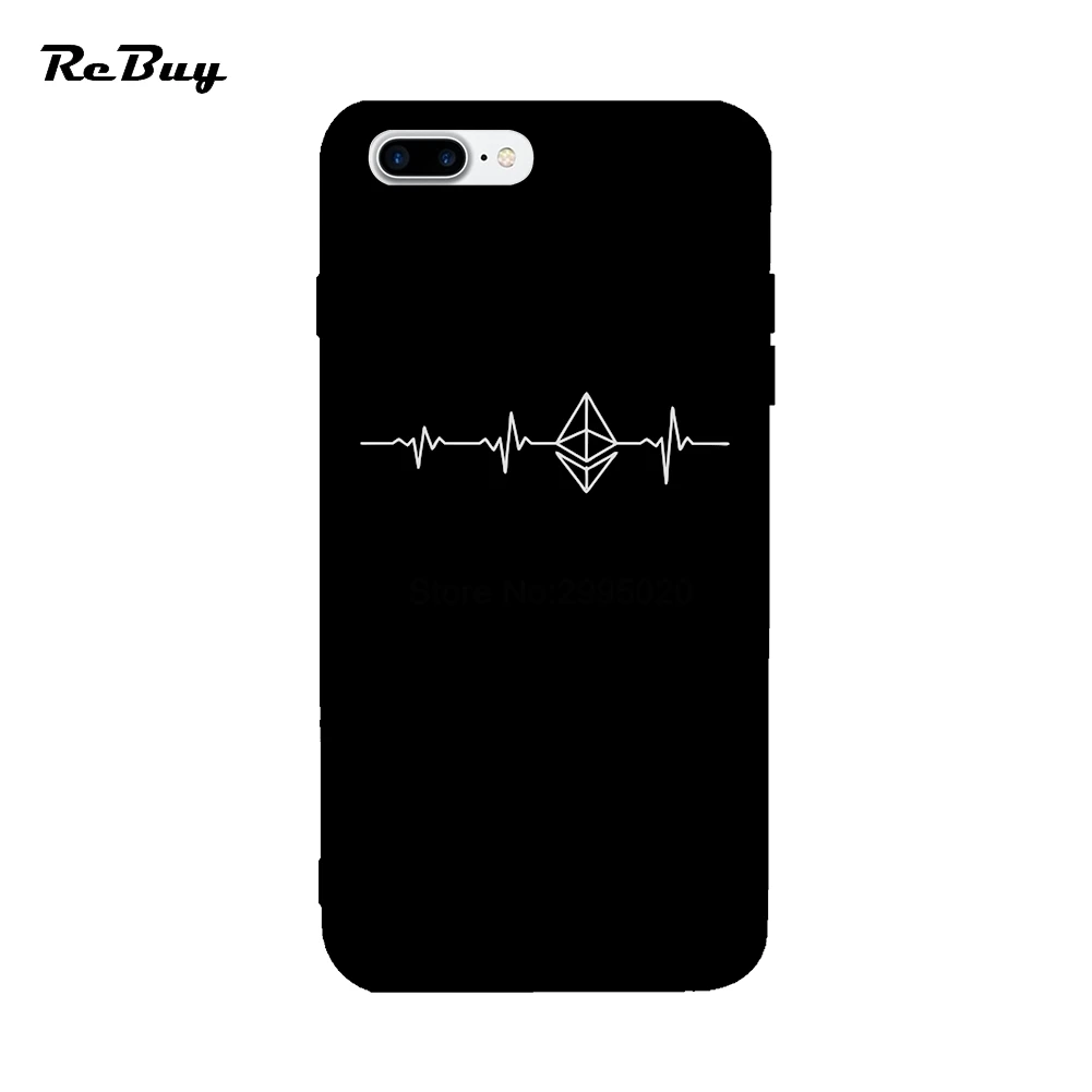 Ethereum Heartbeat Soft TPU Colorful Cover For iPhone Case 6 6S 7 8 X Plus Phone |