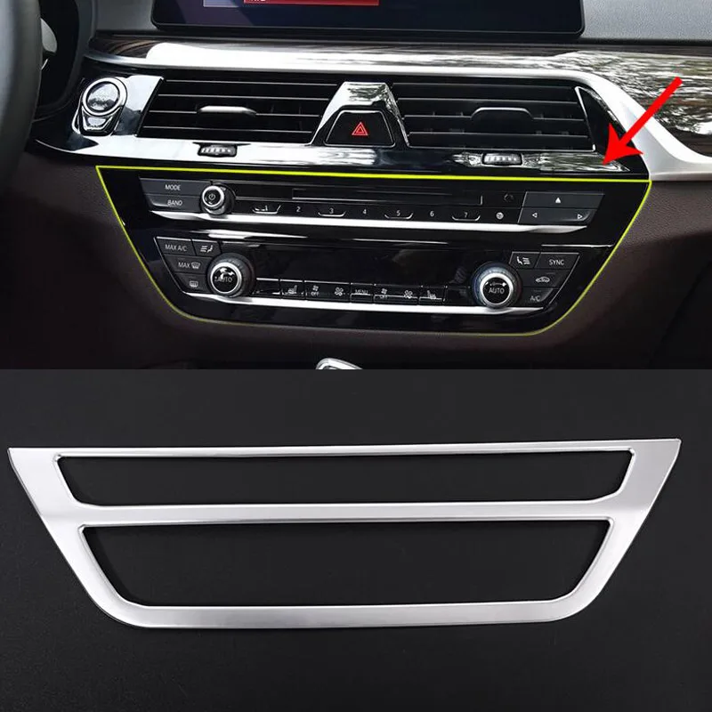 

New!! ABS Chrome Center Console Volume and Air Conditioning Frame Trim Cover For BMW 5 Series 2018 1pc