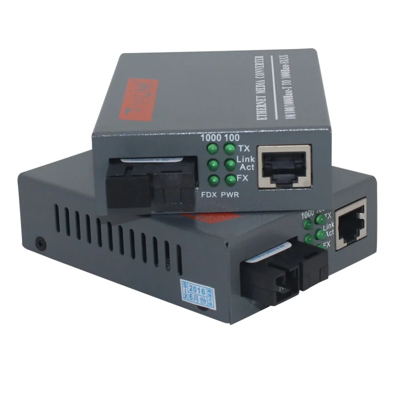 

1 Pair HTB-GS-03 A/B Gigabit Fiber Optical Media Converter 1000Mbps Single Mode Single Fiber SC Port 20KM