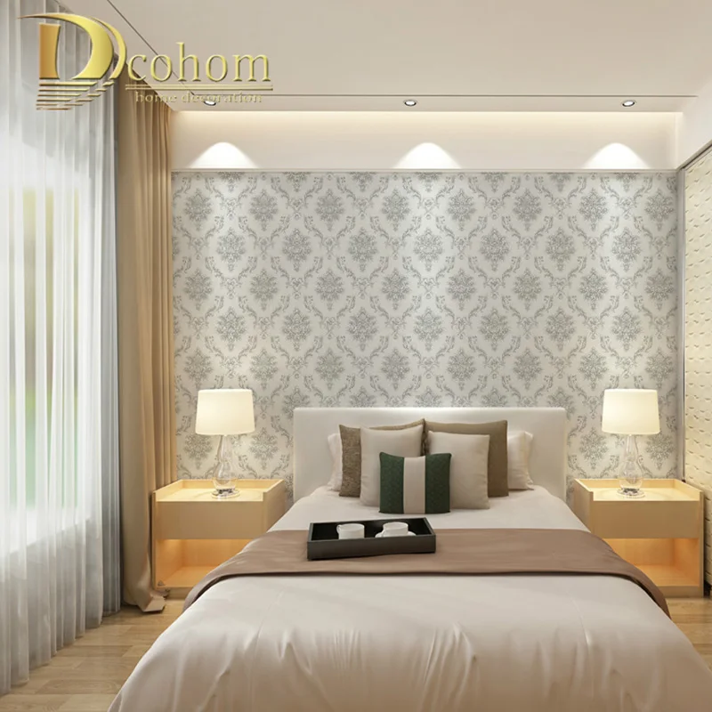

waterproof Black Trellis Vinyl Wall Paper Large Floral Damask Wallpaper Blossom Textured Embossed Home Decor papel de parede