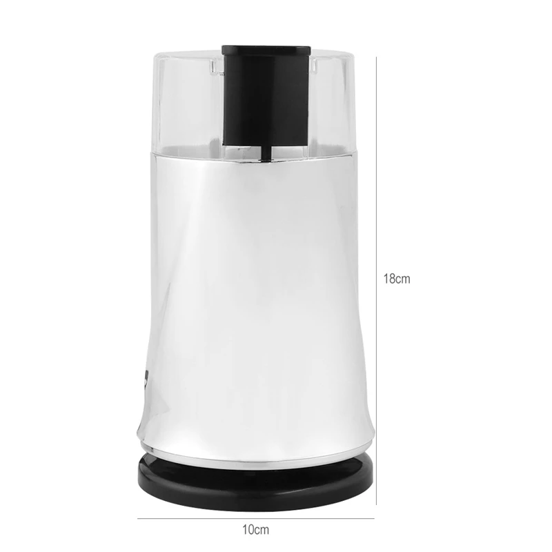 

Household Coffee Grinder Bean Grinding Food-Grade Transparent Cover Multifunctional Stainless Steel Grinder Cafe Kitchen Tool