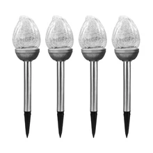 4 шт. из нержавеющей стали Солнечная форма персика трещины свет Шар Лампа садовый светильник для газона украшение для сада свет для наружного декора