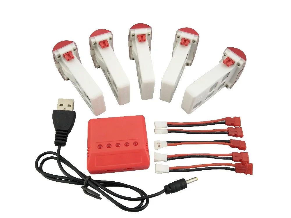 

New aircraft 5PCS lithium battery shells and 5 in 1 charger for SYMA X5UW X5UC remote control helicopter battery accessories