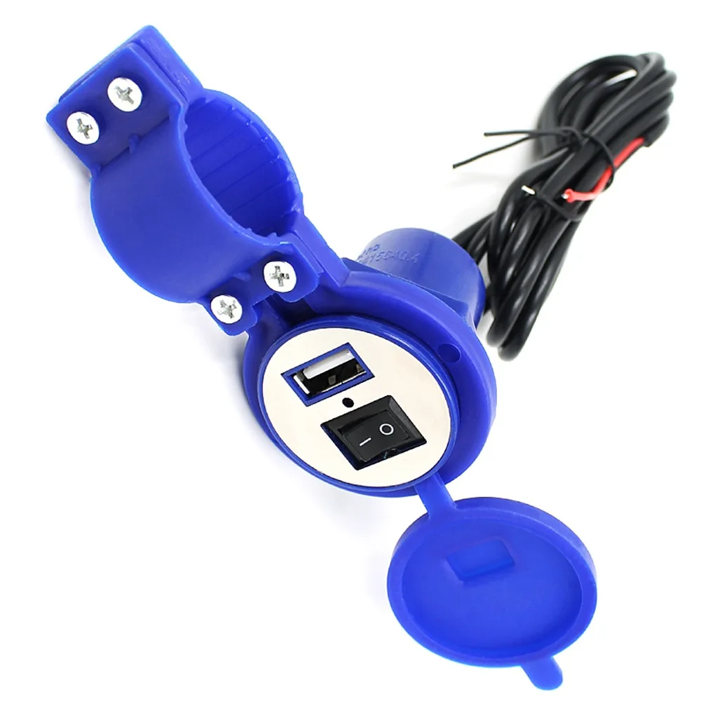 

Electric Car Motorcycle Charger 12-24V Waterproof Multicolor Plastic Charger With Switch USB Plug Charger
