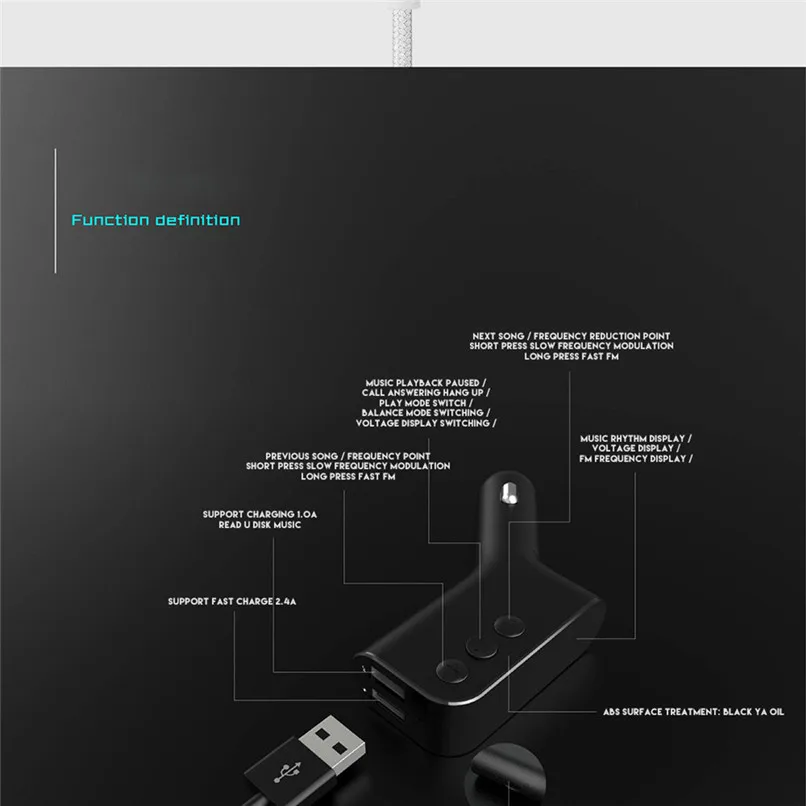 Двойной USB Bluetooth громкой связи автомобильный комплект беспроводной Bluetooth fm-передатчик мини mp3-плеер Поддержка TF 40JUN10