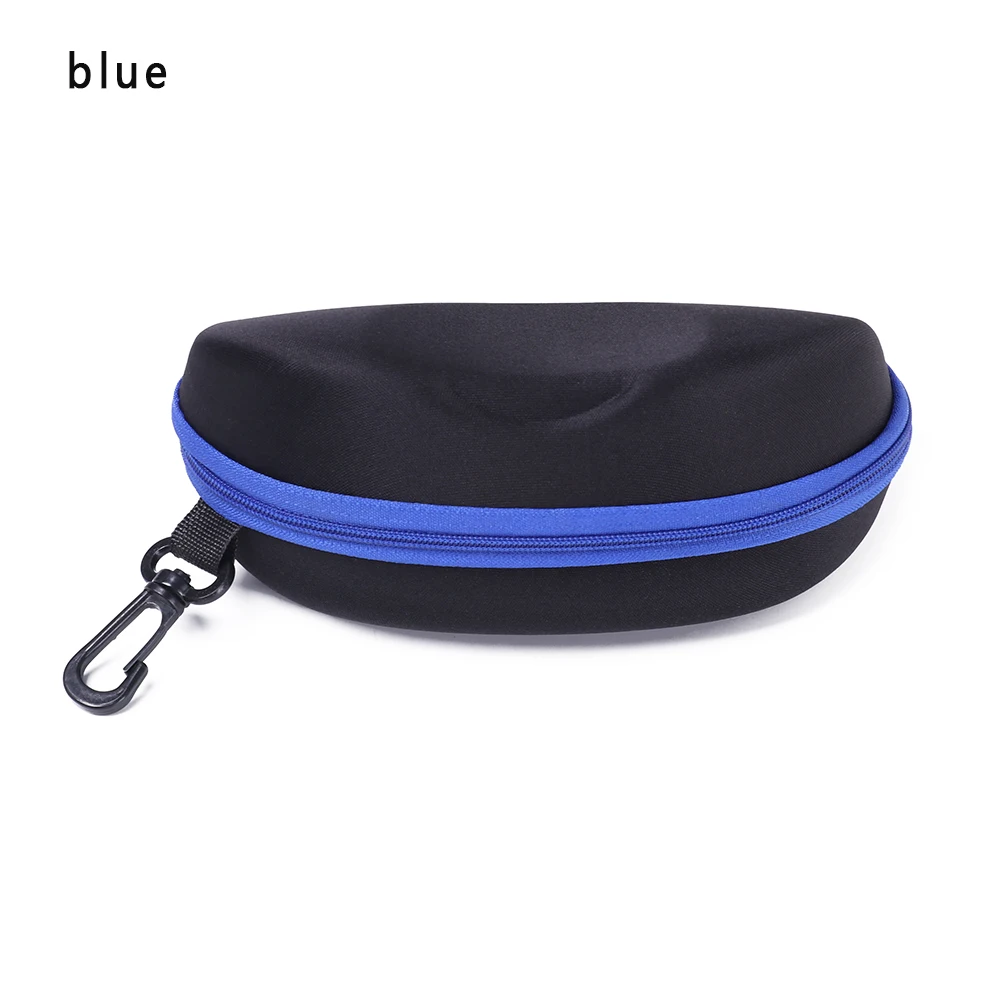 1Pcs Portable Carabiner Eye Glasses Sunglasses Hard Case Protector Box Holder Zipper Box Fashion Reading Glassess Accessories - Color: blue