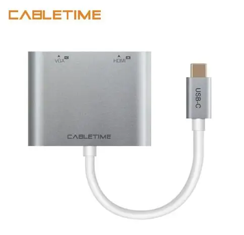 Кабель usb-хаб USB C к HDMI VGA 2 в 1 type C к HDMI 4K USB-C VGA концентратор для samsung Galaxy S9/S8/Note 9 huawei mate C037 - Цвет: 0.15m
