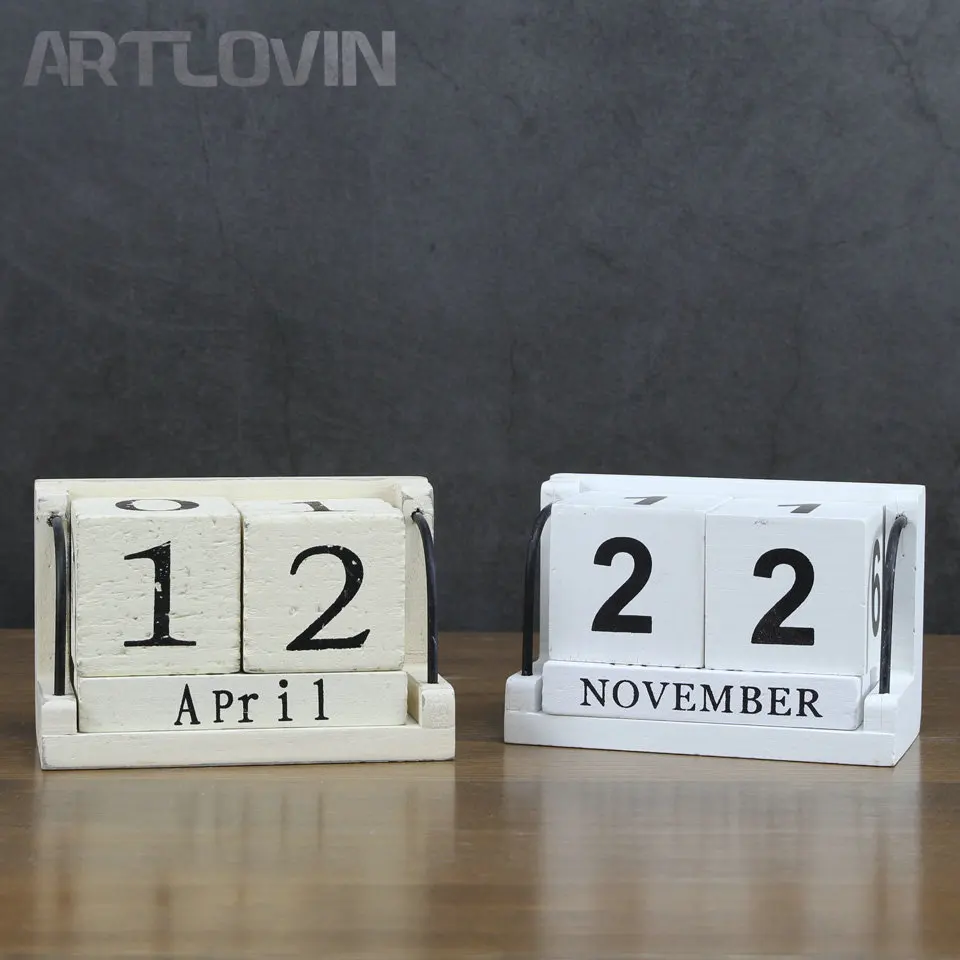 Винтажный DIY белый деревянный Advent Настольный календарь новогодний блок