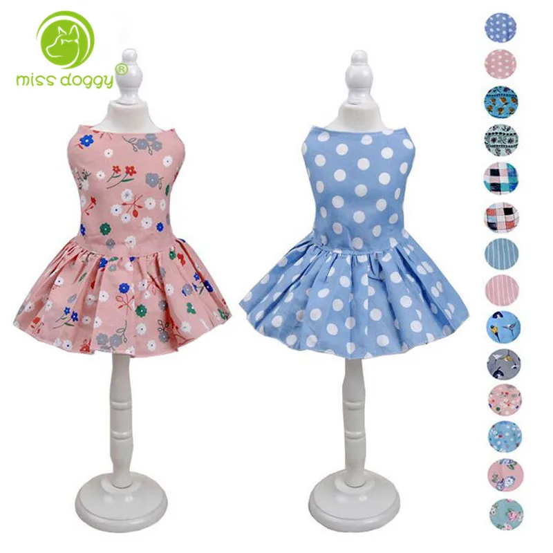 

Dog Clothes for Small Dogs Dress Summer Puppy Small Dog Cat Cotton Princess Dress for Chihuahua Pet Mascotas-Multi Style Printed