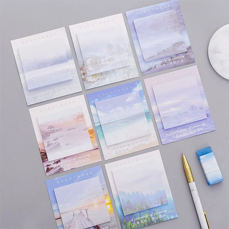 1PCS New Creative Scenery Tour Memo Pad Paper Post Notes Sticky Notes