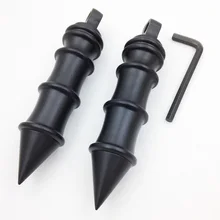 BLACK Billet Spike Passenger Rear Foot Peg for Harle Touring Electra Glide Dyna