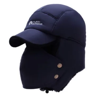 XdanqinX женские шапки с наушниками зимние толстые плюс бархатные бомберы головные уборы для мужчин и женщин снегозащитные теплые мужские лыжные шапки бренд маска Кепка - Цвет: navy blue