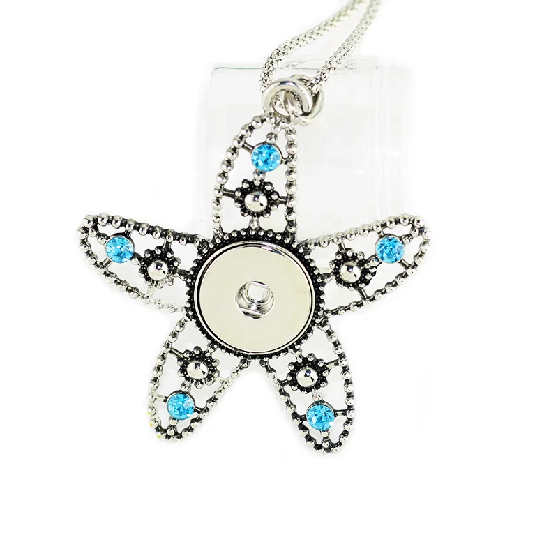 Bo world Starfish Snap Button Jewelry Pendant Necklace with Link chain Fit 18/20mm Women PN20 | Украшения и аксессуары