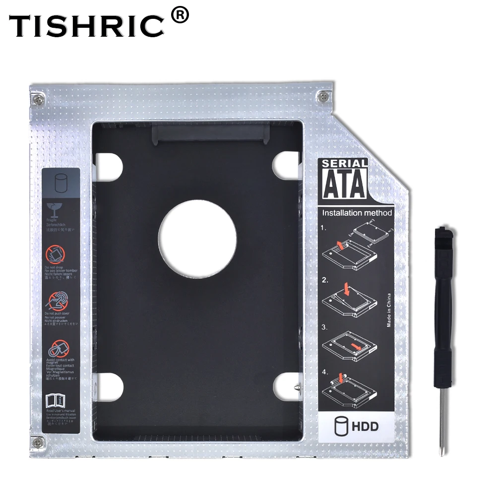 Tishric 2018 Горячая Универсальный Optibay 2nd HDD Caddy 12,7 мм SATA3.0 для 2,5 ''SSD DVD для HDD корпус адаптер драйвер жесткого диска
