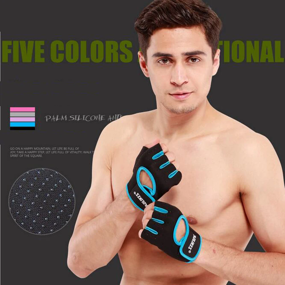الرجال والنساء Gym نصف اصبع قفازات الرياضة اللياقة بممارسة التدريب المعصم سيليكون مكافحة مقاوم للانزلاق قفازات لرفع الأثقال الرجال والنساء Gym نصف اصبع قفازات الرياضة اللياقة بممارسة التدريب المعصم سيليكون مكافحة مقاوم للانزلاق قفازات لرفع الأثقال