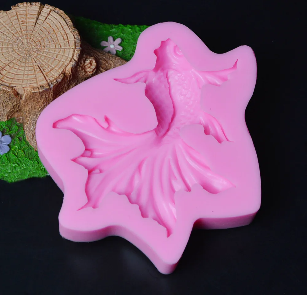 Новая 3D силиконовая форма для карпа формы мыла с красивым хвостом Золотая рыбка