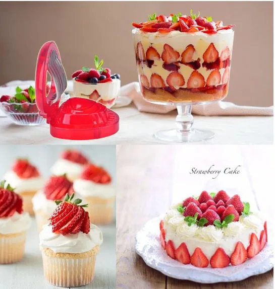 

Strawberry slicer cut Fruit knife platter kitchen gadgets 304 Stainless Steel Blades DIY Fruit slice KIT TOOL