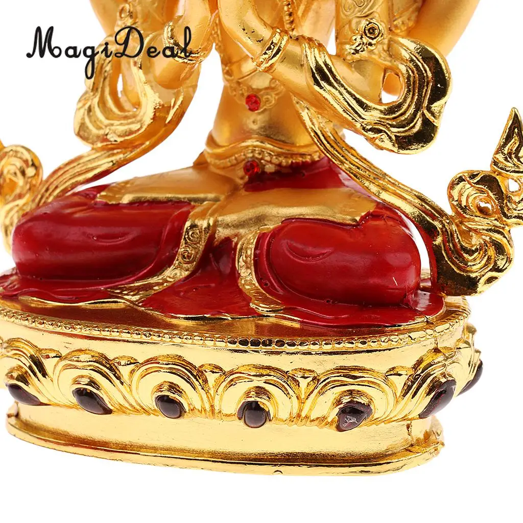 Avalokitesvara Buddha Statue Tibetan Small Gilded Statues Bodhisattva Home Temple Decor Buddhist Supplies Bless Good Luck