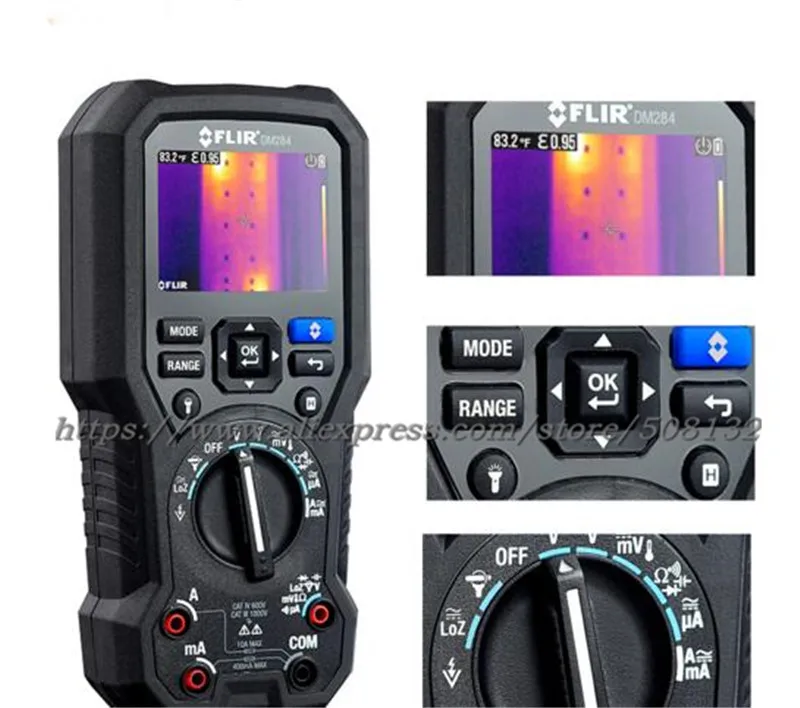 FLIR DM284 1000v AC/DC Цифровой мультиметр, измеряющий истинные квадратичные значения инфракрасный Термальность Камера с Термальность Imager