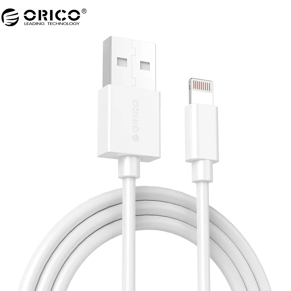 ORICO USB кабель для iPhone Освещение USB кабель для зарядки USB кабель синхронизации для iPhone 6 7 8 1 м кабель для передачи данных - Цвет: Белый