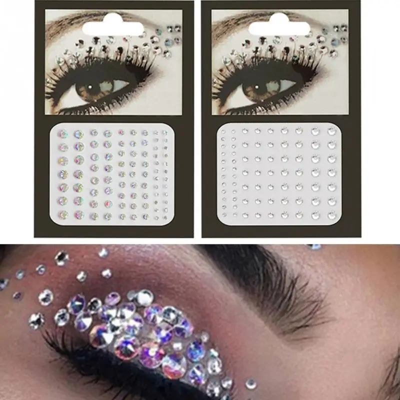 

new Nail Art Decorations Rhinestone Stickers Body Face Jewelry Party Festival Crystal Eyes Temporary Tattoo Glitter Body Flash~