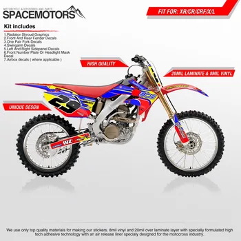 

Vinyl decals wrap skin stickers for motocross bike motorcycle CR CRF CRM CRFX CRFR CRFL XR X R L F M X 250 650 2000-2016