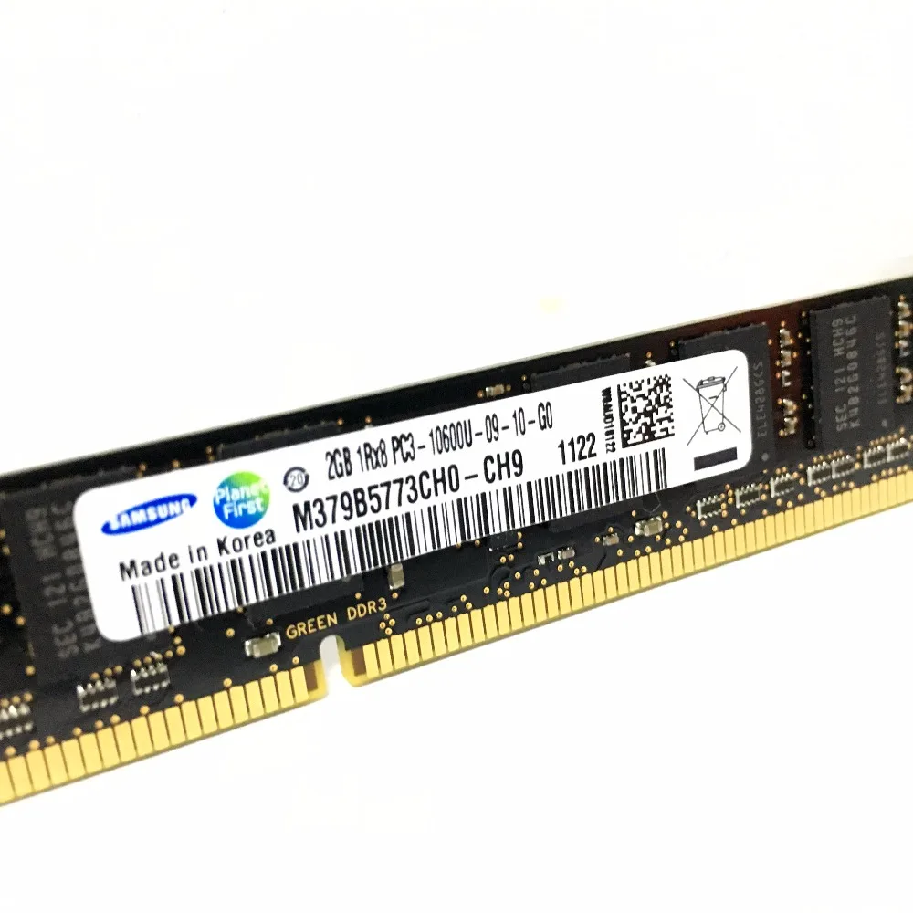 Оригинальный ПК SAMSUNG Black warrior 2G 2GB PC3 DDR3 10600 10600U 1333MHZ компьютерный Настольный модуль