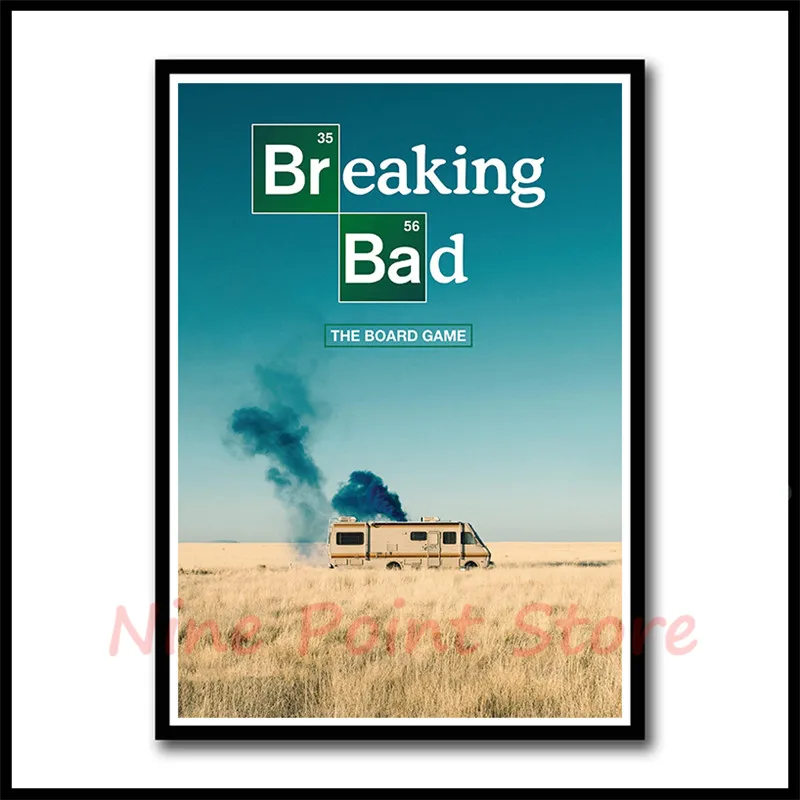 Бумажный плакат с покрытием из фильма «Breaking Bad movie», бар, кафе, домашний декор, настенная живопись, Безрамная наклейка - Цвет: Небесно-голубой