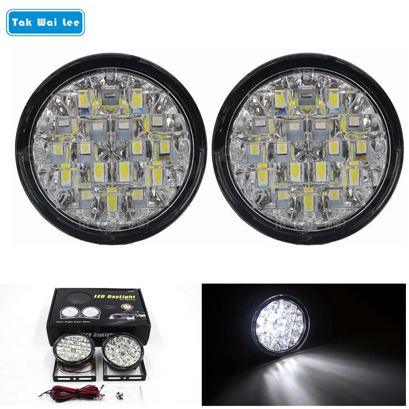 

Tak Wai Lee 2X18 LEDs DC12V 9W DRL Daytime Running Light Auto Work Fog Lamp Car Day Light Source Styling White Color